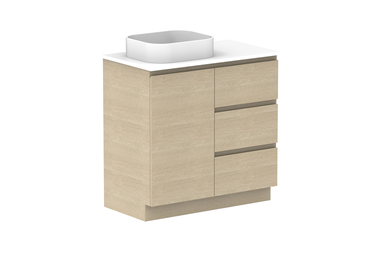 ADP Glacier Lite Hamper Floor Mount Trio Vanity