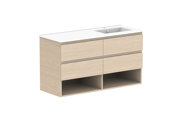 ADP Glacier Pro Full Depth Shelf Twin Wall Hung Vanity
