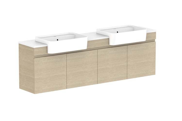 ADP Glacier Pro Semi Recessed All Door Twin Vanity