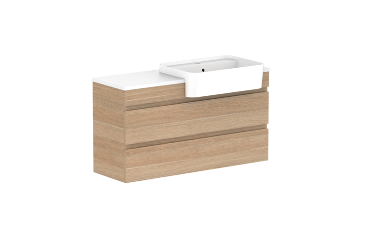 ADP Glacier Lite Semi Recessed All Drawer Twin Vanity