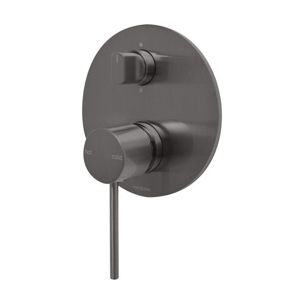 Phoenix Vivid Slimline SwitchMix Shower / Bath Diverter Mixer Fit-Off Kit - Brushed Carbon