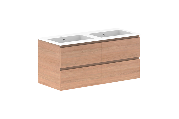 ADP Glacier Lite Full Depth All Drawer Twin Vanity