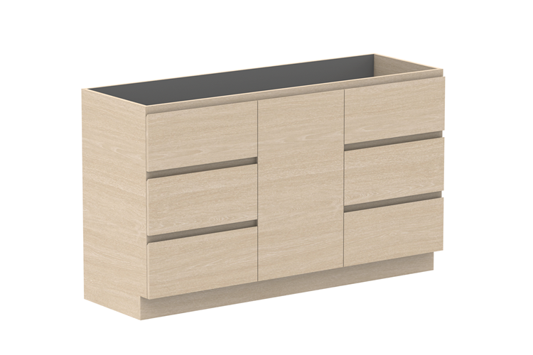 ADP Glacier Pro Hamper Floor Mount Trio Vanity