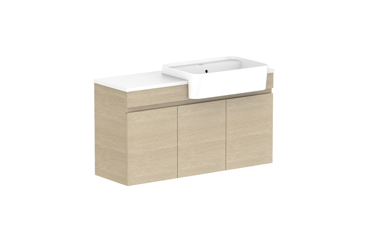 ADP Glacier Lite Semi Recessed All Door Twin Vanity