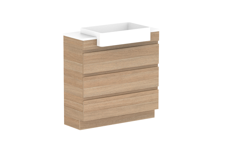ADP Glacier Pro Semi Recessed All Drawer Trio Vanity