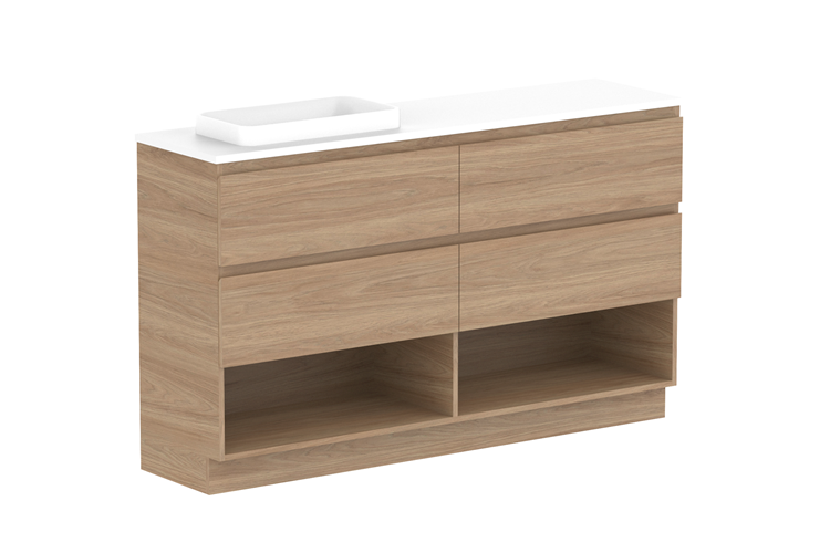 ADP Glacier Lite Ensuite Shelf Floor Trio Vanity