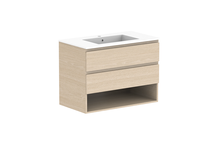 ADP Glacier Lite Full Depth Shelf Twin Floor Mount Vanity