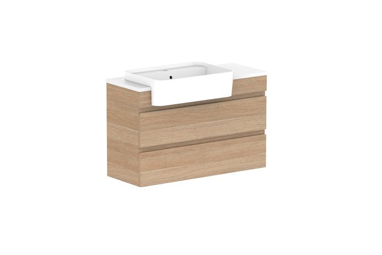 ADP Glacier Lite Semi Recessed All Drawer Twin Vanity