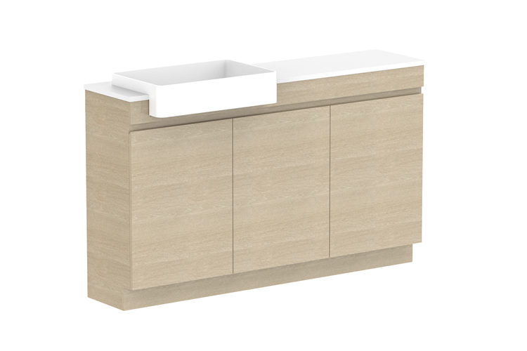 ADP Glacier Pro Semi Recessed All Door Trio Vanity