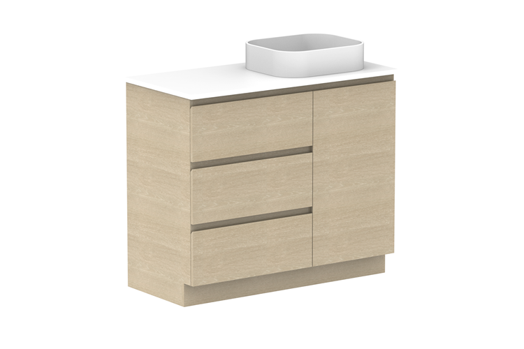 ADP Glacier Pro Hamper Floor Mount Trio Vanity