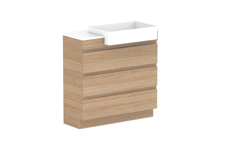 ADP Glacier Pro Semi Recessed All Drawer Trio Vanity