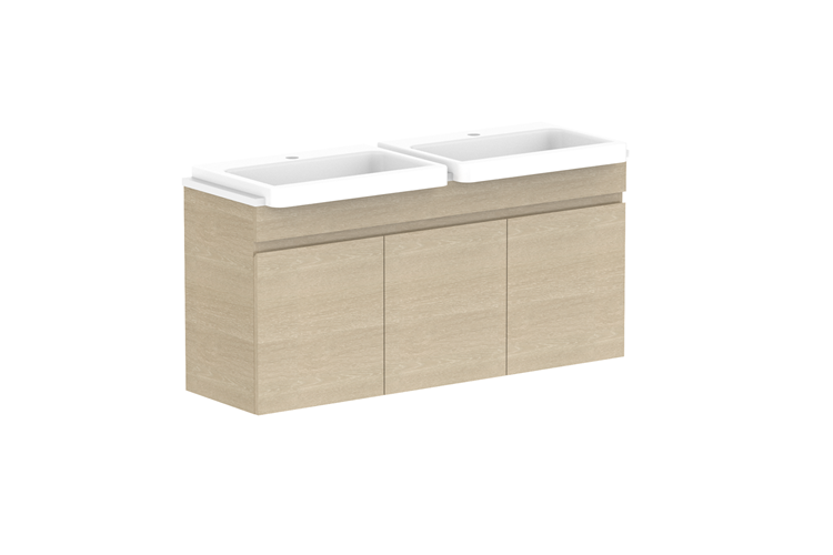 ADP Glacier Lite Semi Recessed All Door Twin Vanity