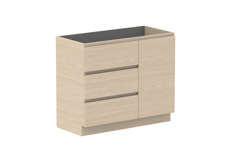 ADP Glacier Pro Hamper Floor Mount Trio Vanity