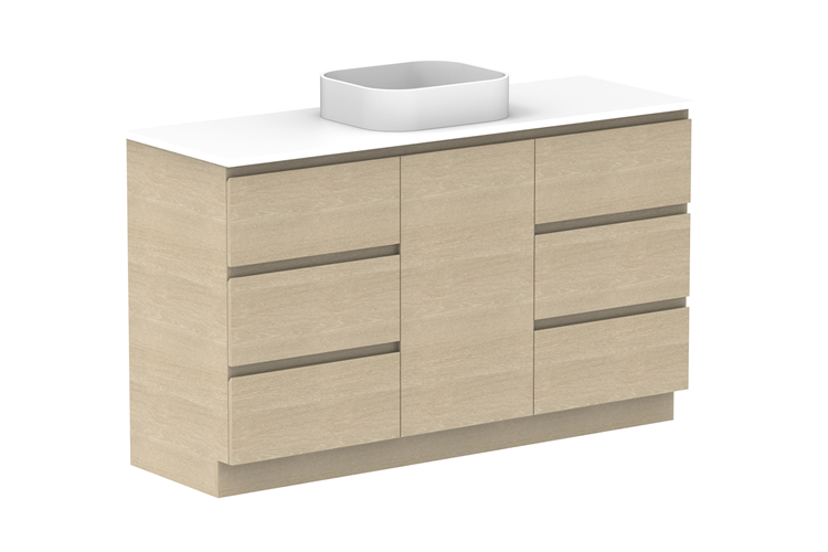 ADP Glacier Pro Hamper Floor Mount Trio Vanity