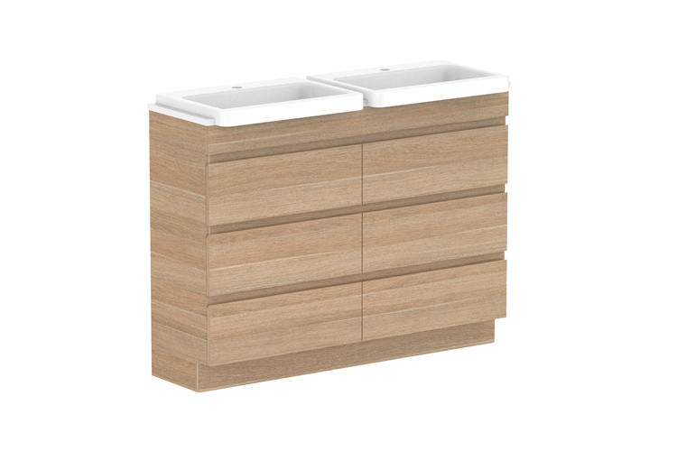 ADP Glacier Pro Semi Recessed All Drawer Trio Vanity