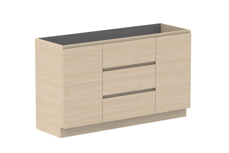 ADP Glacier Lite Hamper Floor Mount Trio Vanity