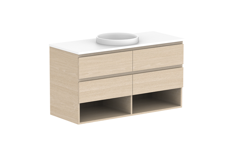 ADP Glacier Pro Full Depth Shelf Twin Wall Hung Vanity