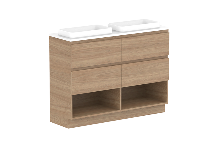 ADP Glacier Pro Ensuite Shelf Floor Trio Vanity