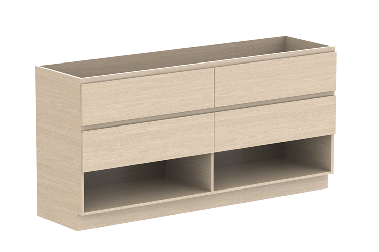 ADP Glacier Lite Full Depth Shelf Twin Floor Mount Vanity