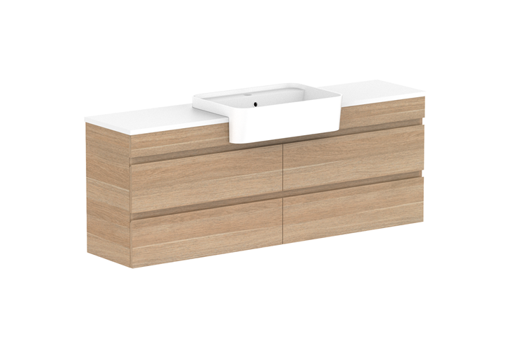 ADP Glacier Lite Semi Recessed All Drawer Twin Vanity