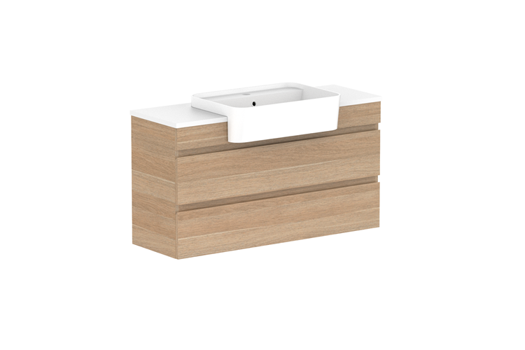 ADP Glacier Lite Semi Recessed All Drawer Twin Vanity