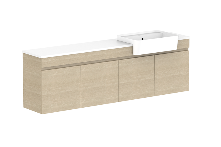 ADP Glacier Lite Semi Recessed All Door Twin Vanity