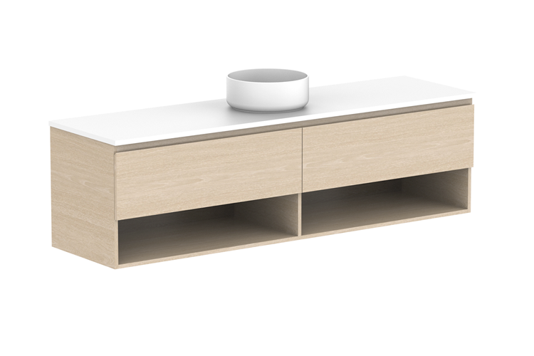 ADP Glacier Pro Full Depth Shelf Slim Wall Hung Vanity