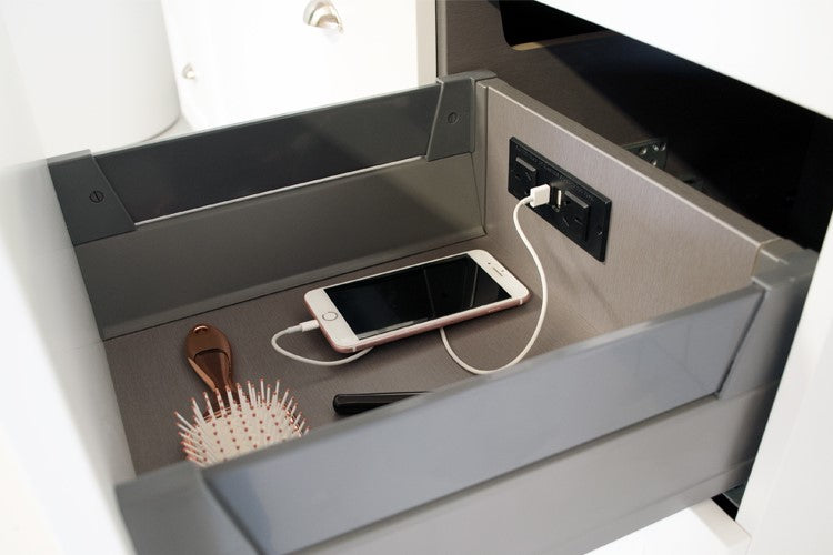 Personal Power Dbl/USB In-Drawer Powerpoint Black