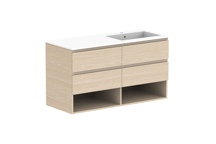 ADP Glacier Pro Full Depth Shelf Twin Wall Hung Vanity