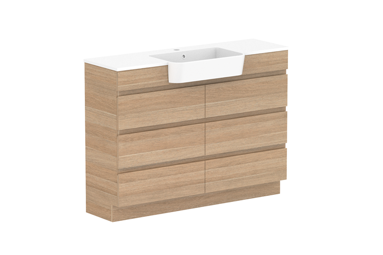ADP Glacier Pro Semi Recessed All Drawer Trio Vanity