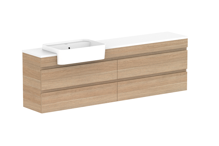 ADP Glacier Pro Semi Recessed All Drawer Twin Vanity