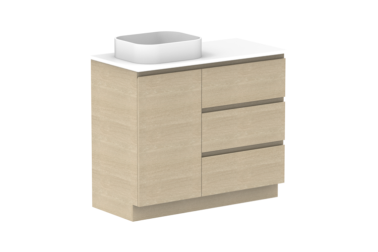 ADP Glacier Pro Hamper Floor Mount Trio Vanity