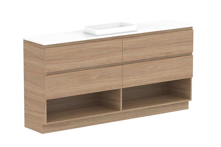 ADP Glacier Lite Ensuite Shelf Floor Trio Vanity