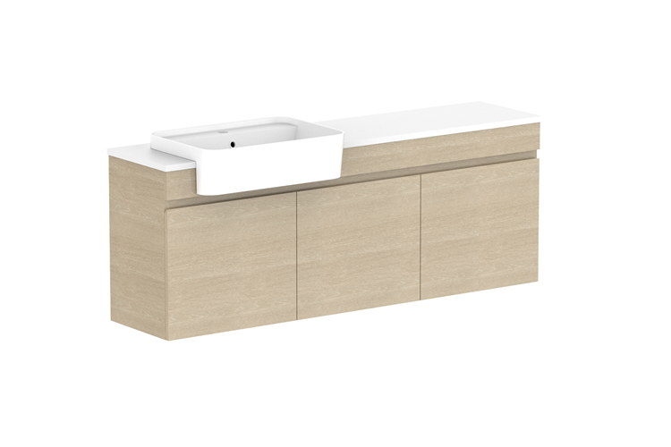 ADP Glacier Lite Semi Recessed All Door Twin Vanity