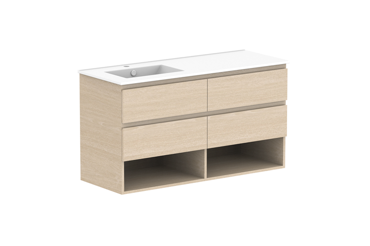 ADP Glacier Pro Full Depth Shelf Twin Wall Hung Vanity
