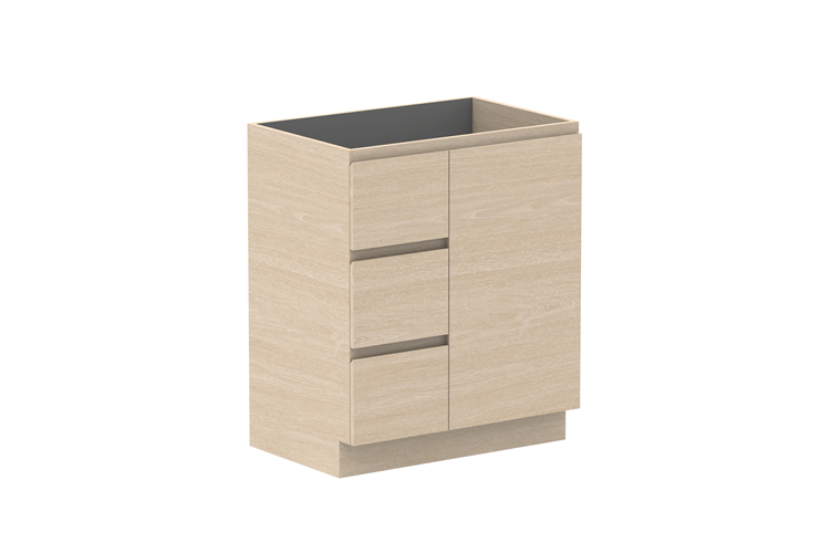 ADP Glacier Lite Hamper Floor Mount Trio Vanity