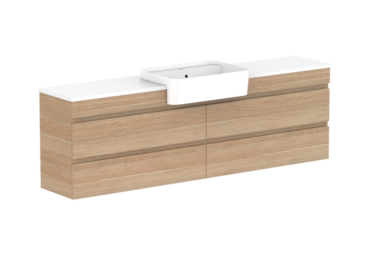 ADP Glacier Lite Semi Recessed All Drawer Twin Vanity