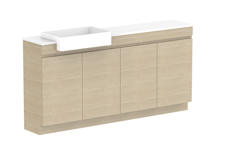 ADP Glacier Pro Semi Recessed All Door Trio Vanity