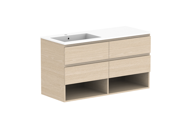 ADP Glacier Pro Full Depth Shelf Twin Wall Hung Vanity
