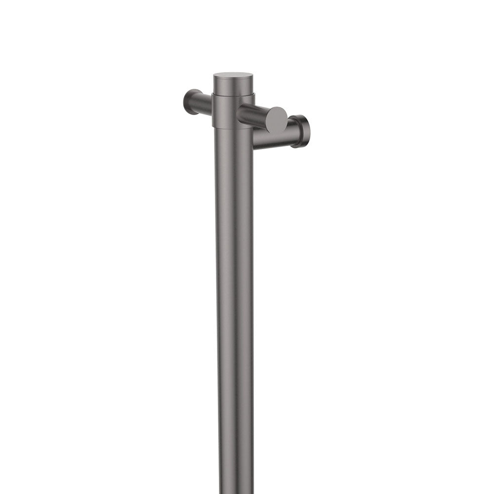 Fienza Isabella Vertical Heated Towel Rail 1 Bar with Optional Hook, Gun Metal