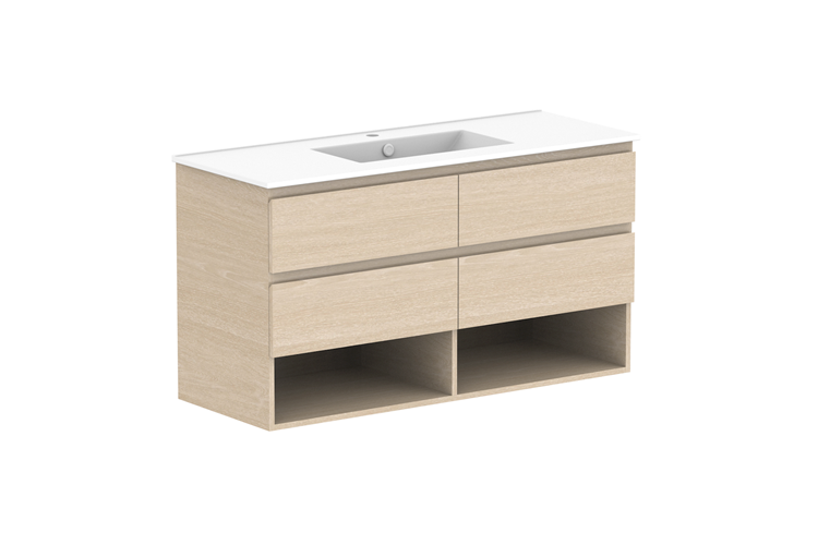 ADP Glacier Pro Full Depth Shelf Twin Wall Hung Vanity