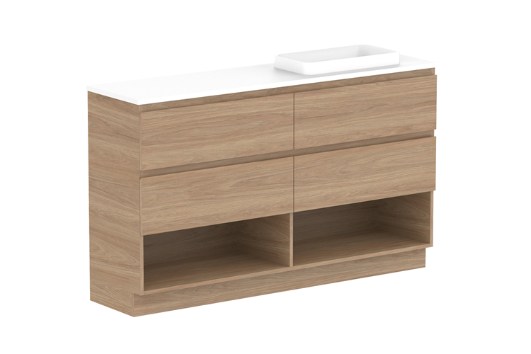 ADP Glacier Lite Ensuite Shelf Floor Trio Vanity