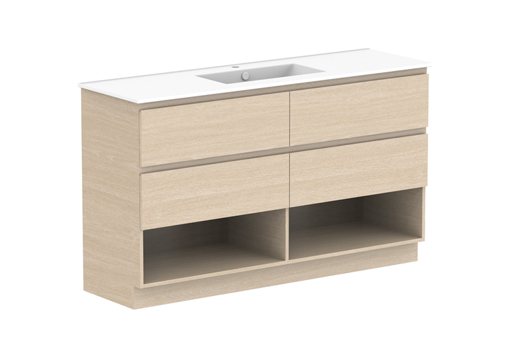 ADP Glacier Pro Full Depth Shelf Twin Floor Mount Vanity