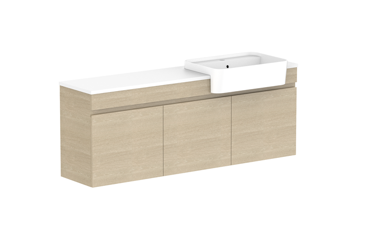 ADP Glacier Lite Semi Recessed All Door Twin Vanity