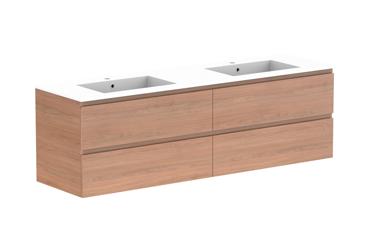 ADP Glacier Lite Full Depth All Drawer Twin Vanity