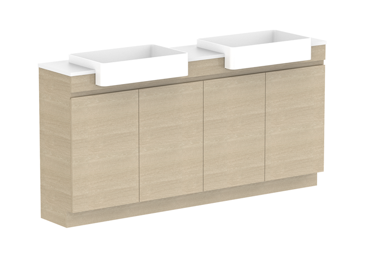 ADP Glacier Pro Semi Recessed All Door Trio Vanity