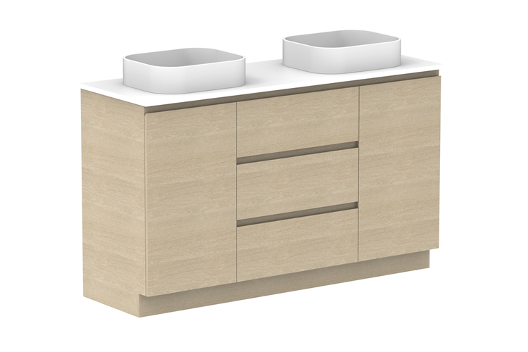 ADP Glacier Pro Hamper Floor Mount Trio Vanity