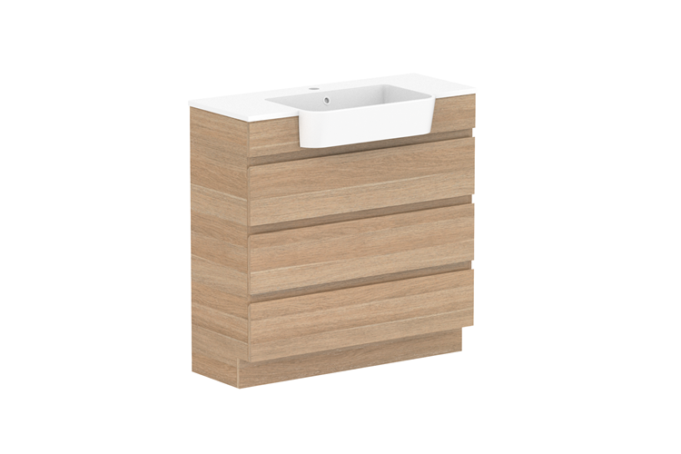 ADP Glacier Pro Semi Recessed All Drawer Trio Vanity
