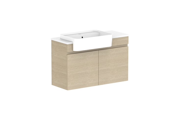 ADP Glacier Lite Semi Recessed All Door Twin Vanity