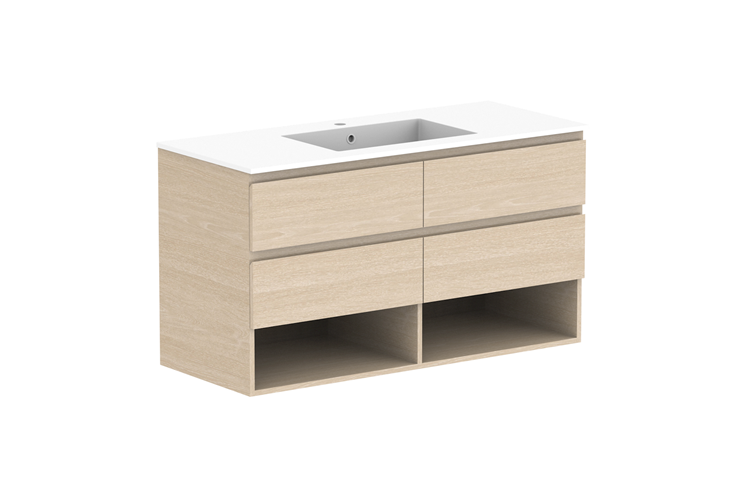 ADP Glacier Pro Full Depth Shelf Twin Wall Hung Vanity